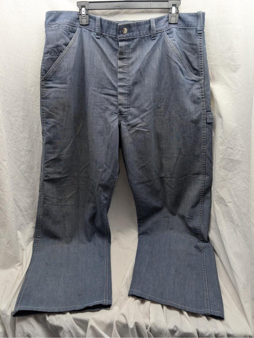 Vintage Sears Jeans Mens 40x34 Blue Perma-Prest Workwear Straight Carpenter 70s
